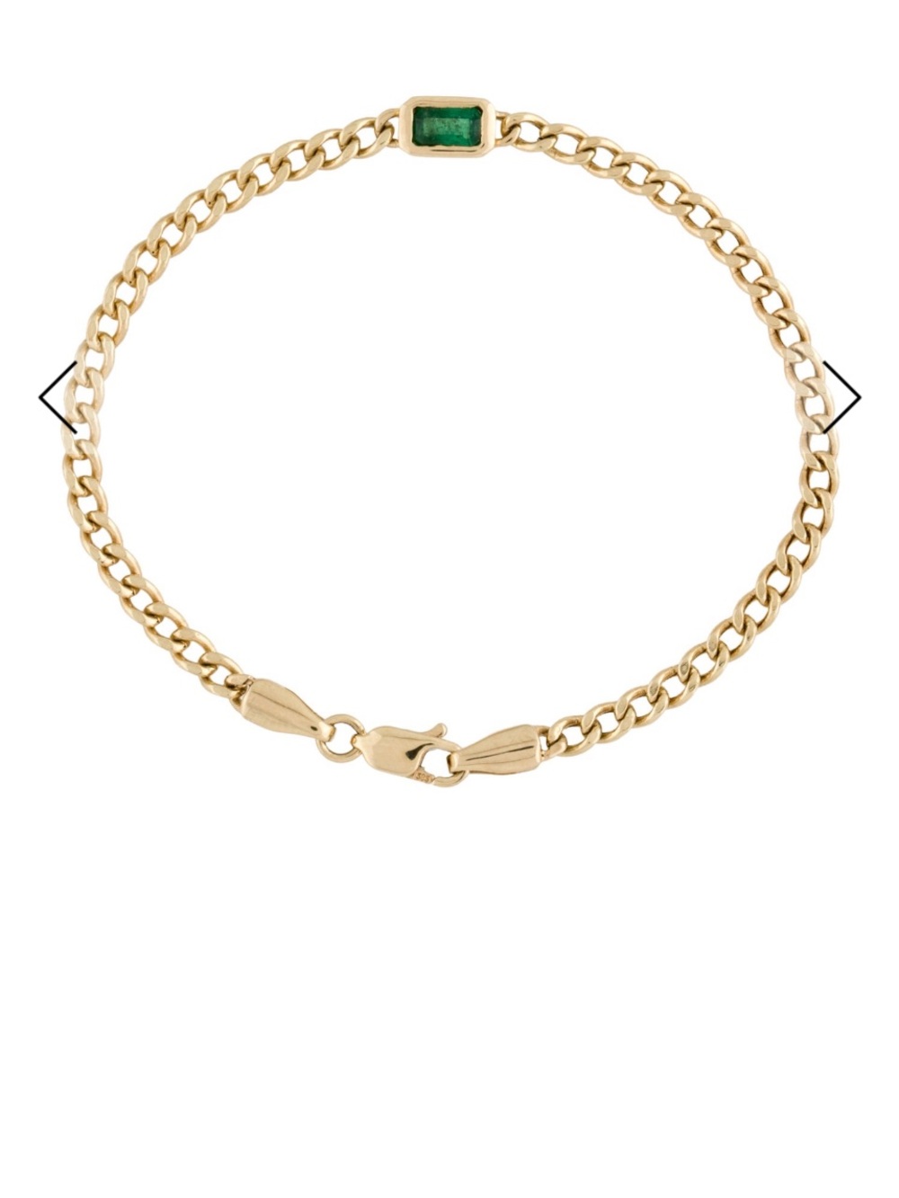 Sarah Elise 14k Gold Real Emerald Gold Cuban Chain Bracelet 5.5”